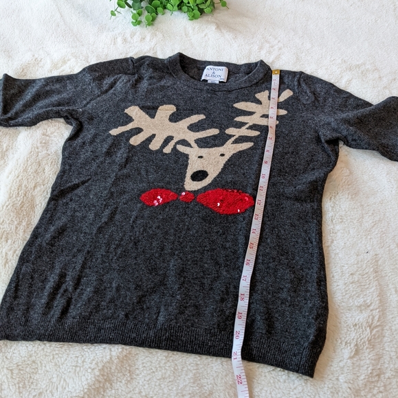 Antoni & Alison Grey Christmas Reindeer Sweater Size M - Picture 4 of 6